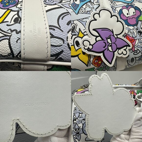 LOUIS VUITTON 2023 Comics White & Multi-Color Monogram Keepall Bandouliere 50 - Picture 12 of 12